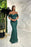 Dark Green Sweetheart Off-The-Shoulder Prom Dress with Appliques and Sequins