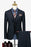 Jacob New Arrival Dark Navy Three Pieces Notched Lapel Business Suit