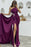 Dark Purple Sequined One Shoulder Mermaid Evening Dress with Split and Long Ruffles