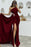 Dark Purple Sequined One Shoulder Mermaid Evening Dress with Split and Long Ruffles