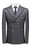 Nevada Formal Deep Gray Double Breasted Peaked Lapel Striped Men Suits For Business