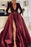 Deep V-Neck Long Sleeves Mermaid Prom Dress with Split and Sequins