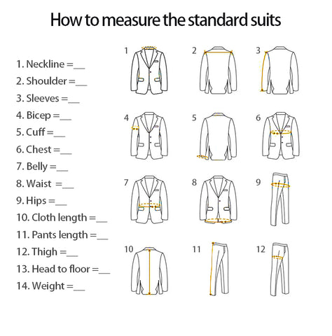 Size Chart for Suits