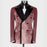 Harvey Newest Dusty Pink Peaked Lapel Double Breasted Velvet Prom Suits