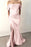 Dusty Rose Off-The-Shoulder Mermaid Prom Dress with Pleats and Split