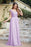 Elegan Cap Sleeves Lace Beadings Evening Dress Ruched Chiffon A-line Formal Dress - Lilac / US 2 - Prom Dresses