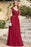 Elegan Cap Sleeves Lace Beadings Evening Dress Ruched Chiffon A-line Formal Dress - Burgundy / US 2 - Prom Dresses