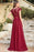 Elegan Cap Sleeves Lace Beadings Evening Dress Ruched Chiffon A-line Formal Dress - Prom Dresses