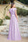 Elegan Cap Sleeves Lace Beadings Evening Dress Ruched Chiffon A-line Formal Dress - Prom Dresses