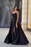 Elegant Black Sleeveless Strapless Prom Dress with Slit for Christmas Sale