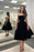 Elegant Black Strapless Sleeveless Tea Length Online Prom Dress