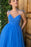 Elegant Blue Spaghetti-Straps Sweetheart Short Prom Dress