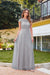 Elegant Cap Sleeves Aline Bridesmaid Dress Chiffon Crew Neck Floor Length Wedding Guest Dress - Prom Dresses