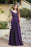 Elegan Cap Sleeves Lace Beadings Evening Dress Ruched Chiffon A-line Formal Dress - Regency / US 2 - Prom Dresses