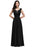 Elegant Cap Sleeves Sweetheart ALine Evening Dresses with Sash Floral Lace Appliques Formal Dresses - Black / US 2 - Prom Dresses