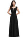 Elegant Cap Sleeves Sweetheart ALine Evening Dresses with Sash Floral Lace Appliques Formal Dresses - Black / US 2 - Prom Dresses