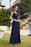 Elegant Cap Sleeves Sweetheart ALine Evening Dresses with Sash Floral Lace Appliques Formal Dresses - Navy Blue / US 2 - Prom Dresses