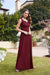 Elegant Cap Sleeves Sweetheart ALine Evening Dresses with Sash Floral Lace Appliques Formal Dresses - Burgundy / US 2 - Prom Dresses