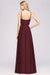 Bridelily Elegant Spaghetti Straps Long Bridesmaid Dress Lace V-Neck Maid of Honor Dress