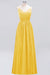Bridelily Elegant Spaghetti Straps Long Bridesmaid Dress Lace V-Neck Maid of Honor Dress