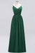 Bridelily Elegant Spaghetti Straps Long Bridesmaid Dress Lace V-Neck Maid of Honor Dress