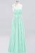 Bridelily Elegant Spaghetti Straps Long Bridesmaid Dress Lace V-Neck Maid of Honor Dress