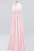 Bridelily Elegant Spaghetti Straps Long Bridesmaid Dress Lace V-Neck Maid of Honor Dress
