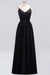 Bridelily Elegant Spaghetti Straps Long Bridesmaid Dress Lace V-Neck Maid of Honor Dress