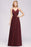 Bridelily Elegant Spaghetti Straps Long Bridesmaid Dress Lace V-Neck Maid of Honor Dress