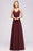 Bridelily Elegant Spaghetti Straps Long Bridesmaid Dress Lace V-Neck Maid of Honor Dress