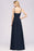 Bridelily Elegant Spaghetti Straps Long Bridesmaid Dress Lace V-Neck Maid of Honor Dress