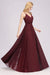 Bridelily Elegant Spaghetti Straps Long Bridesmaid Dress Lace V-Neck Maid of Honor Dress