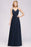 Bridelily Elegant Spaghetti Straps Long Bridesmaid Dress Lace V-Neck Maid of Honor Dress