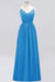 Bridelily Elegant Spaghetti Straps Long Bridesmaid Dress Lace V-Neck Maid of Honor Dress