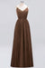 Bridelily Elegant Spaghetti Straps Long Bridesmaid Dress Lace V-Neck Maid of Honor Dress