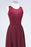 Bridelily Elegant Roud Neckline Sleeveless Burgundy Lace Bridesmaid Dress Online