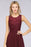 Bridelily Elegant Roud Neckline Sleeveless Burgundy Lace Bridesmaid Dress Online