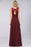 Bridelily Elegant Roud Neckline Sleeveless Burgundy Lace Bridesmaid Dress Online