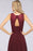 Bridelily Elegant Roud Neckline Sleeveless Burgundy Lace Bridesmaid Dress Online