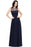 Elegant Crew Neck Ruched Chiffon Bridesmaid Dress Sleeveless Aline Wedding Guest Dress - Navy Blue / US 2 - Prom Dresses