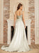 High Split Shiny Floor-Length Dresses with Spaghetti Straps-koscy