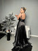 Elegant Dark Navy A-Line Spaghetti Straps Sleeveless Satin Prom Dresses - Prom Dresses