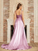 High Split Shiny Floor-Length Dresses with Spaghetti Straps-koscy