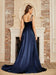 High Split Shiny Floor-Length Dresses with Spaghetti Straps-koscy