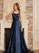 High Split Shiny Floor-Length Dresses with Spaghetti Straps-koscy