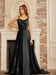 High Split Shiny Floor-Length Dresses with Spaghetti Straps-koscy