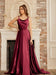 High Split Shiny Floor-Length Dresses with Spaghetti Straps-koscy