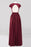 Bridelily Elegant Lace Open-Back Long Burgundy Bridesmaid Dresses Online