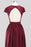 Bridelily Elegant Lace Open-Back Long Burgundy Bridesmaid Dresses Online