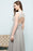 Bridelily Affordable Lace Sleeveless Silver Bridesmaid Dress with Ruffles